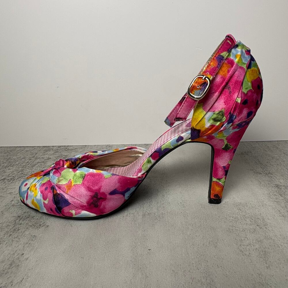Rocket Dog Brand K9 Satin Floral Pattern Heel Adjustable Ankle Strap Women's 9.5 - Picture 9 of 15